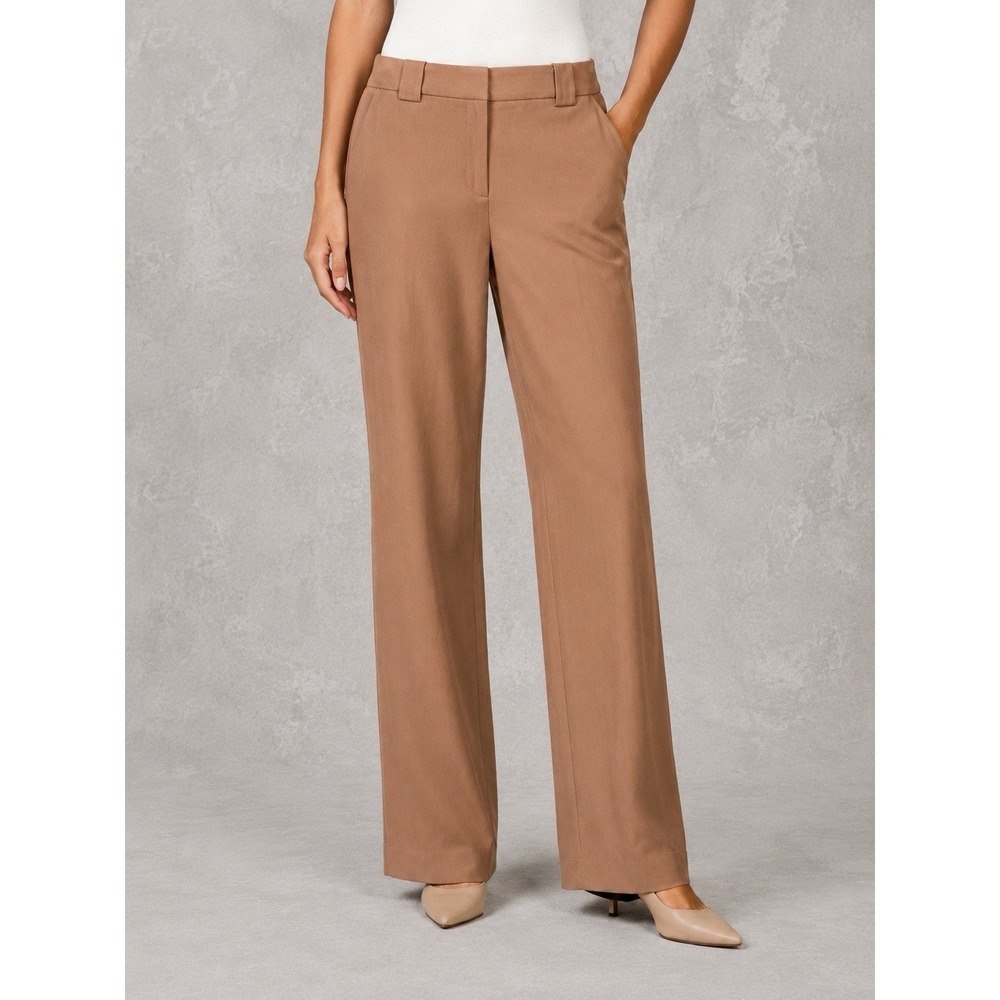 A.L.C. Lawrence Mid Rise Straight Leg Pants Womens 4 Cognac Brown Minimalist